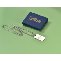 Cooldream Men's Engraving-Stainless Steel Dog Tag Pendant Necklace